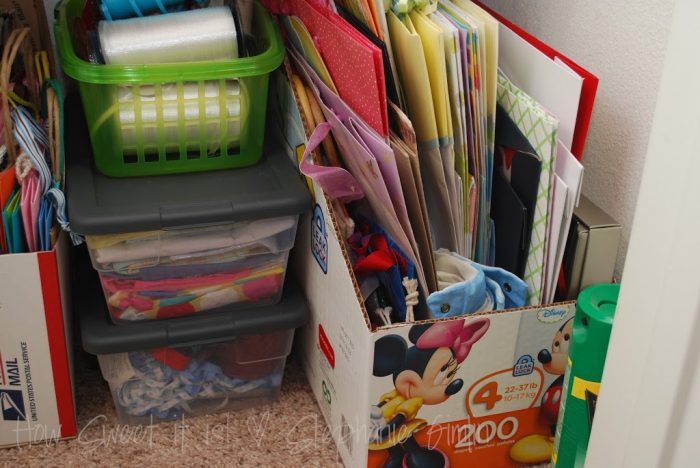 From Coat Closet to Storage Closet (gift bag storage)! - How Sweet This Is
